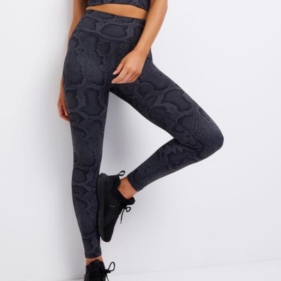 All Fenix Navy Python Snake Full Length Athletic Leggings XS - Picture 1 of 6